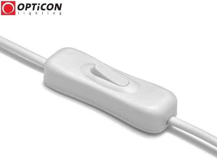 Włącznik kołyskowy on/off 12/24V DC Biały z przewodem DC 5,5/2,1mm