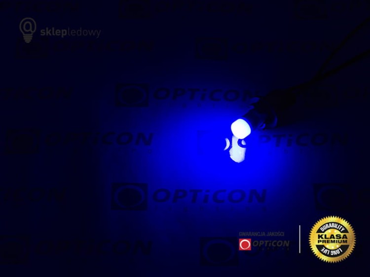 Żarówka Led W5W T10 1x SMD3030 12V DC Niebieski OPTICON PREMIUM