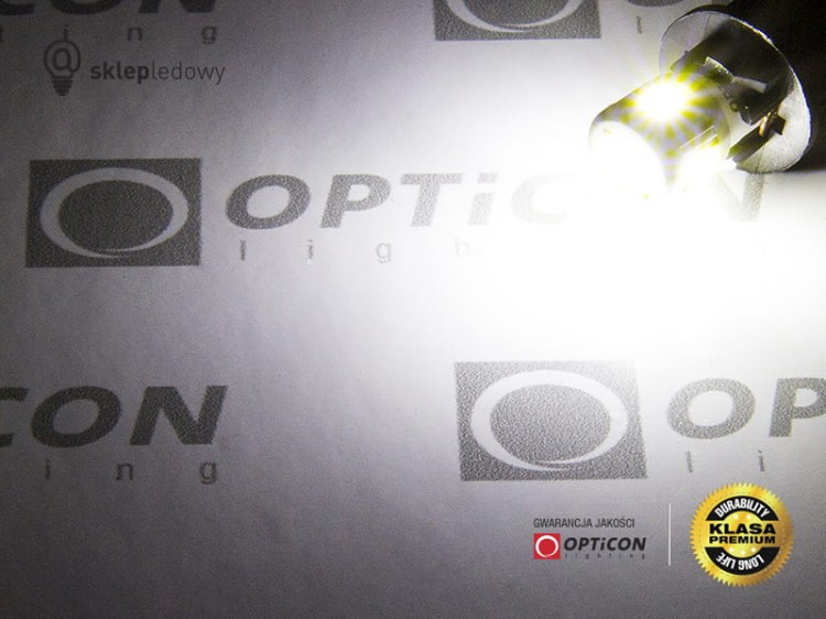 Żarówka Led T4W Ba9s 6x SMD5630 12V Biały Zimny 6000K OPTICON Premium