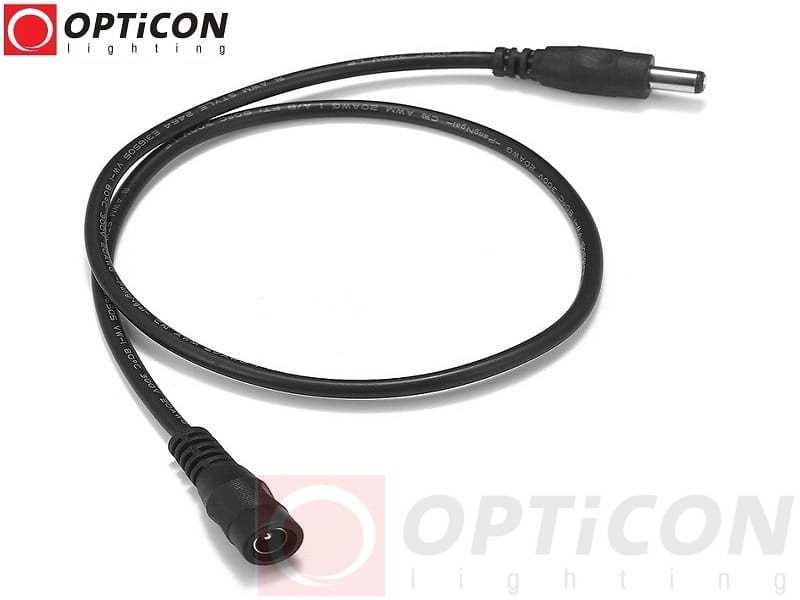 Przedłużacz DC 5,5/2,1mm Czarny 100cm - dla taśm Led