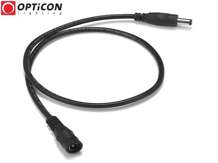 Przedłużacz DC 5,5/2,1mm Czarny 100cm - dla taśm Led