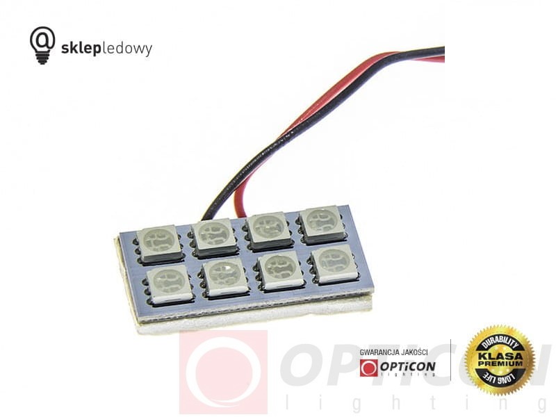 Panel Led 8x SMD 5050 W5W T10 C5W C10W 12V Biały Zimny