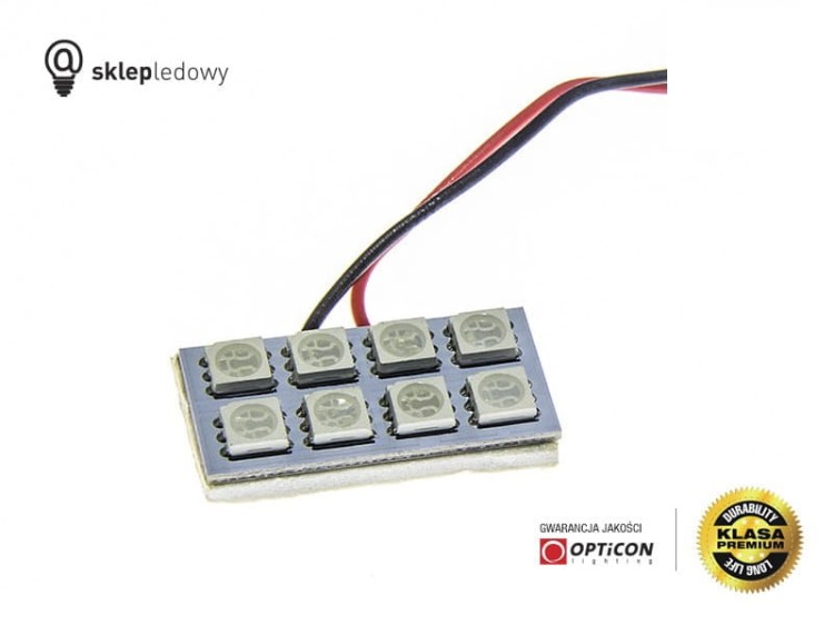 Panel Led 8x SMD 5050 W5W T10 C5W C10W 12V Biały Zimny