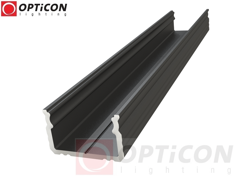 Profil LED S2 Czarny aluminium anodowane - 1 metr