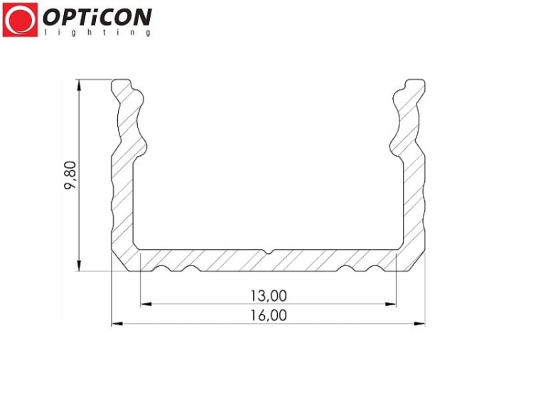 Profil LED S2 Czarny aluminium anodowane - 1 metr
