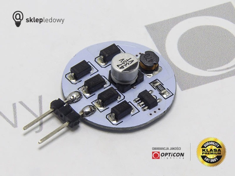 Żarówka G4 LED 1,5W 9x SMD 5630 10-30V DC 150lm Biały Zimny 6000K 12V 24V Opticon Premium