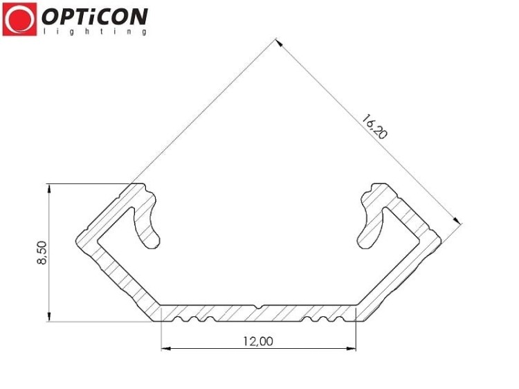 Profil LED C1 Czarny aluminium anodowane - 1 metr