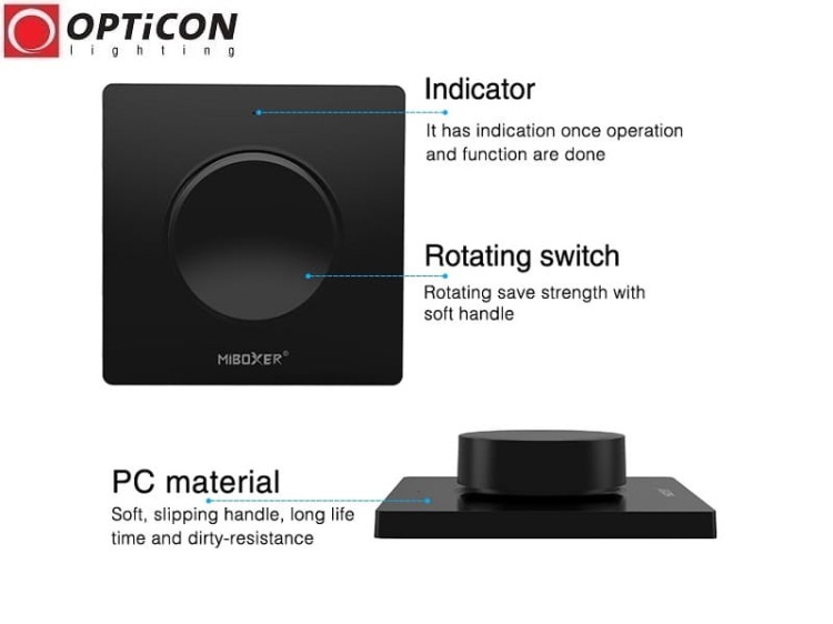 Pilot Mi-Light K1-B MONO 1x Strefowy Radiowy 2,4G - Czarny