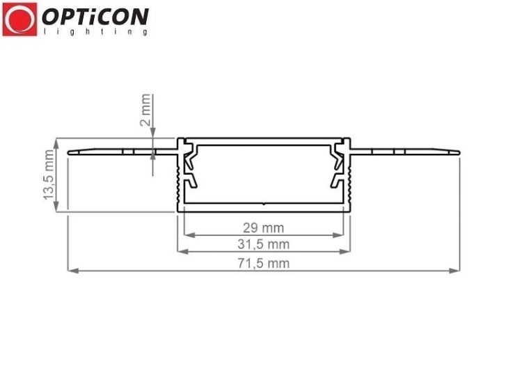 Profil LED GK MAX Srebrny aluminium anodowane - 200 cm