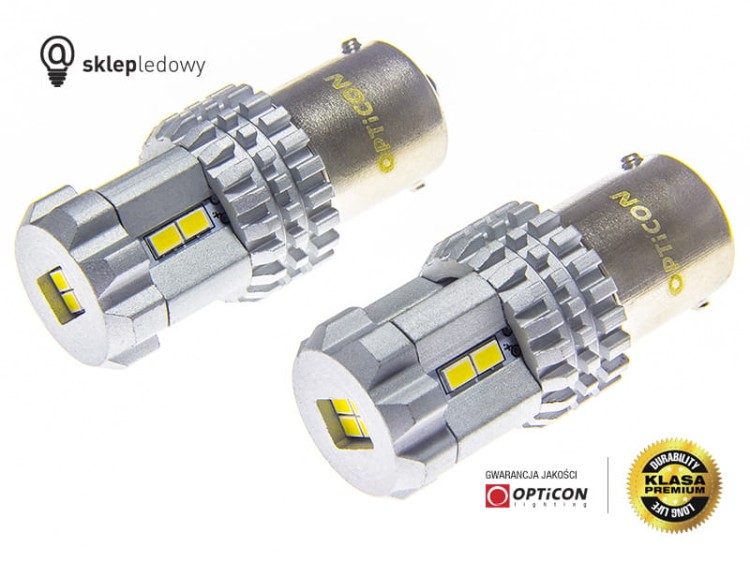 Skoda Fabia III - Światła do jazdy dziennej LED DRL P21W Ba15s OPTICON Standard - Zestaw 2 żarówki
