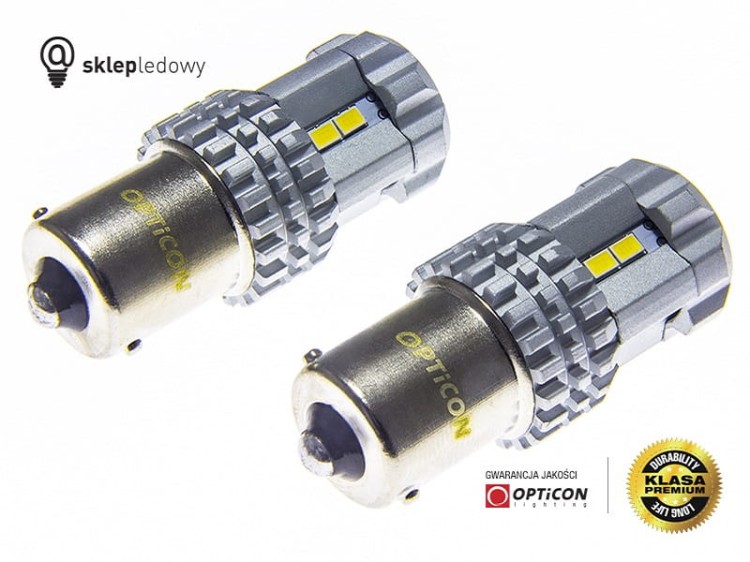 Skoda Fabia III - Światła do jazdy dziennej LED DRL P21W Ba15s OPTICON Standard - Zestaw 2 żarówki