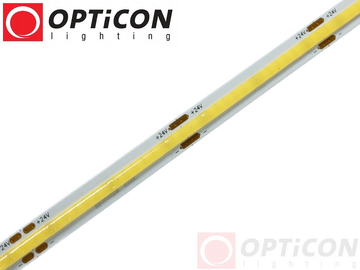 Taśma LED 24V 1600 SMD COB 8mm IP20 8W/m Biały Dzienny 4000K OPTICON PREMIUM