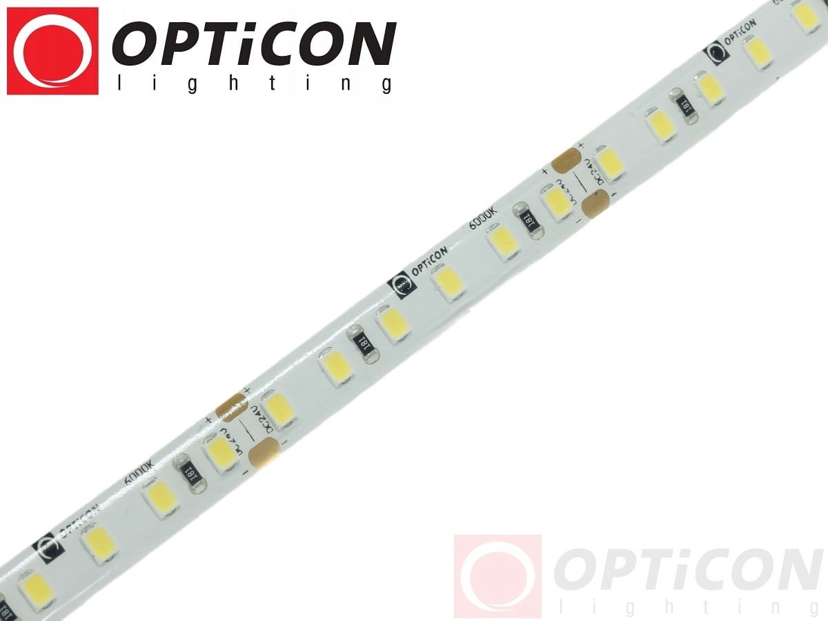 Taśma LED 24V 600 SMD 2835 8mm IP65 9,6W /m Biały Zimny 6000K OPTICON PREMIUM