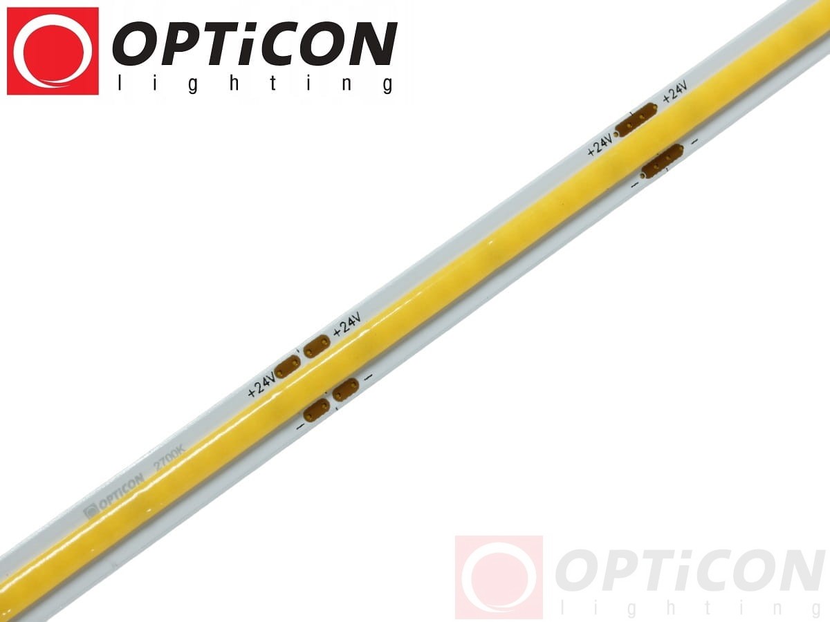 Taśma LED 24V 1600 SMD COB 8mm IP20 8W/m Biały Ciepły 2700K OPTICON PREMIUM