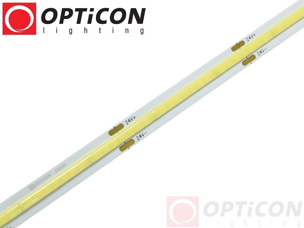 Taśma LED 24V 1600 SMD COB 8mm IP20 8W/m Biały Zimny 6000K OPTICON PREMIUM