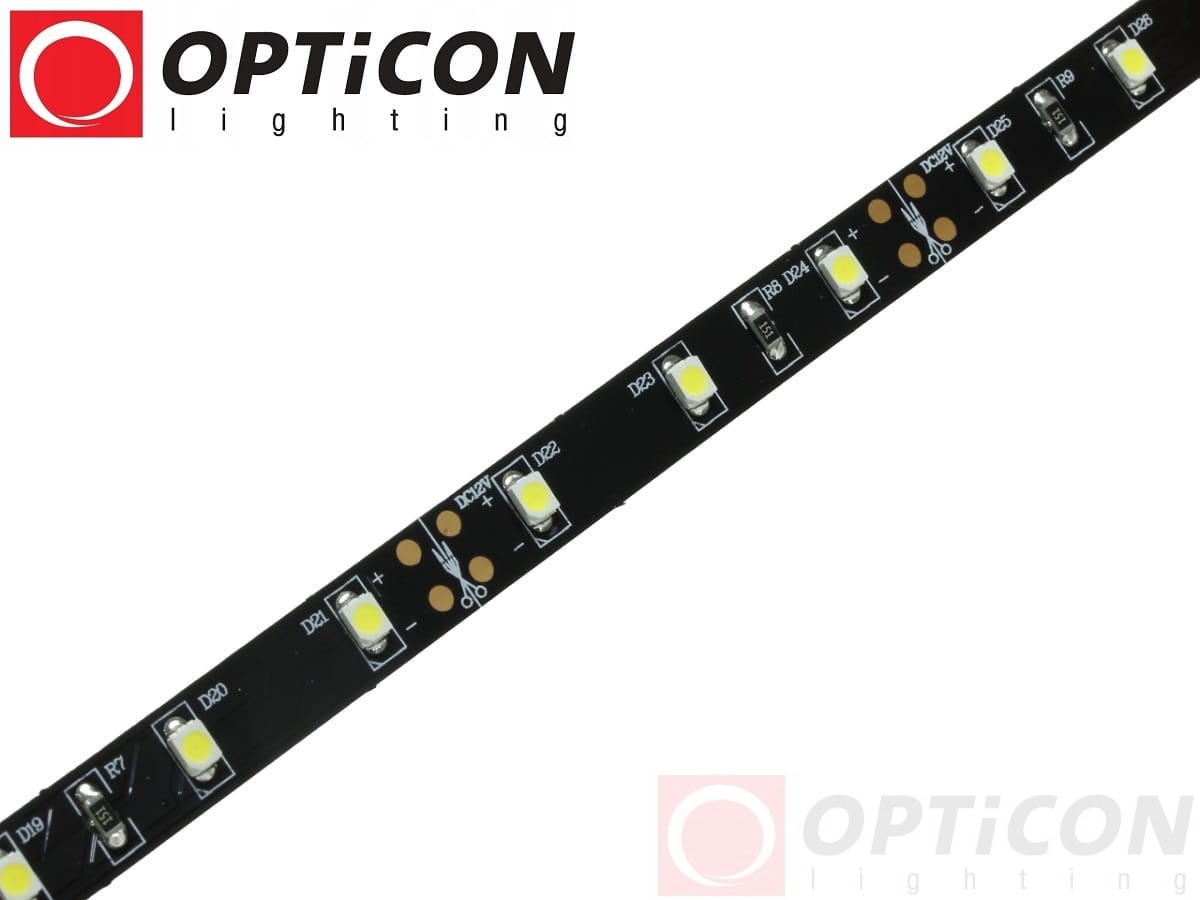 Taśma LED 12V 300 SMD 3528 8mm IP20 4,8 W/m Biały Zimny 6000K Czarny Laminat