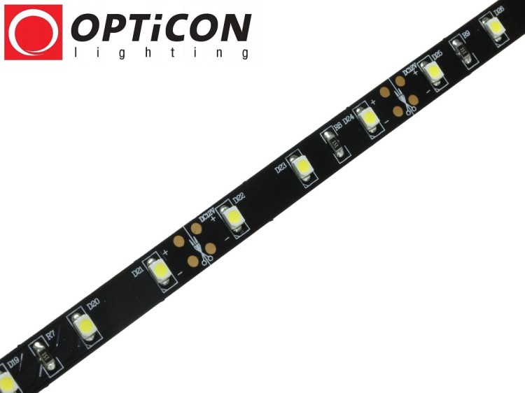 Taśma LED 12V 300 SMD 3528 8mm IP20 4,8 W/m Biały Zimny 6000K Czarny Laminat