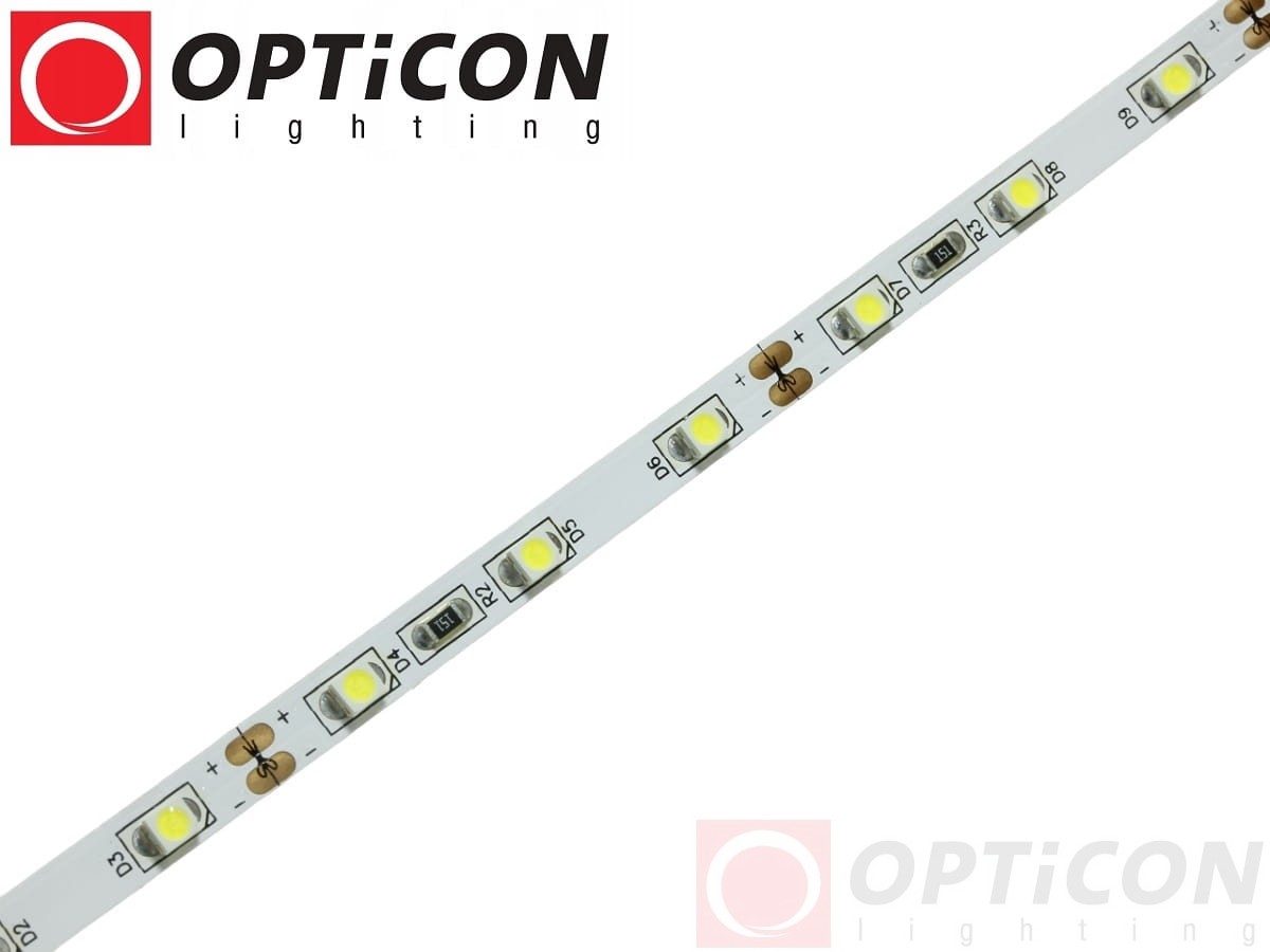 Taśma LED 12V 300 SMD 3528 5mm IP20 4,8W/m Biały Zimny 6000K OPTICON PREMIUM
