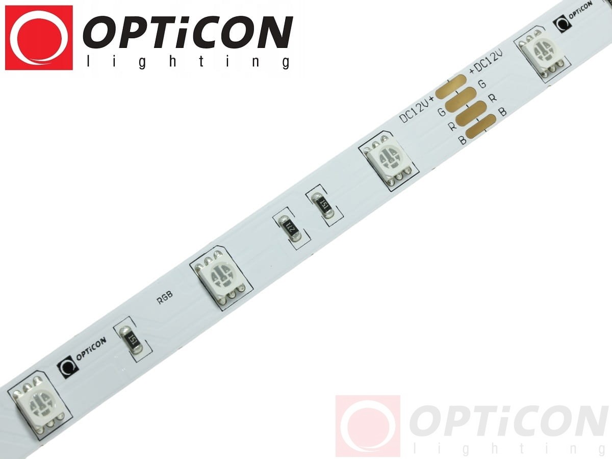 Taśma LED 12V 150x SMD 5050 10mm IP20 7,2W RGB OPTICON PREMIUM