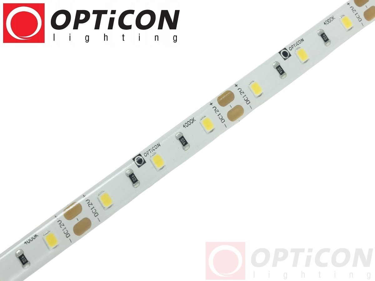 Taśma LED 12V 300 SMD 2835 8mm IP65 4,8W/m Biały Dzienny 4000K OPTICON PREMIUM