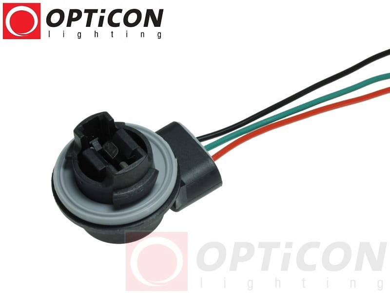 Złącze Gniazdo 3156 3157 dla żarówek P27W P27/7W - Plastikowe z przewodami