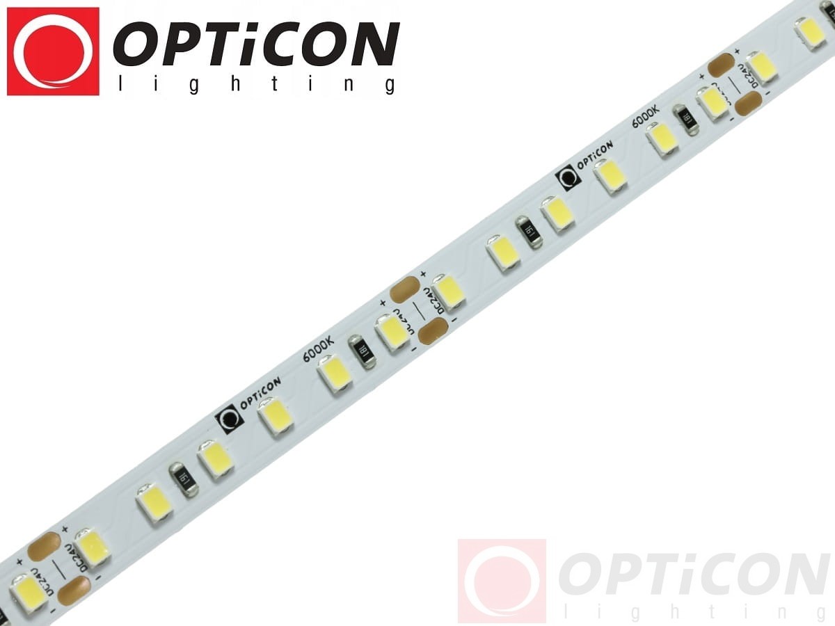 Taśma LED 24V 600 SMD 2835 8mm IP20 9,6W /m Biały Zimny 6000K OPTICON PREMIUM