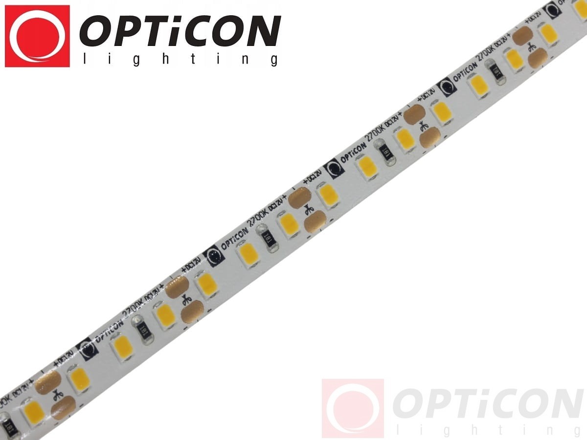 Taśma LED 12V 600 SMD 2835 8mm IP65 9,6W/m Biały Ciepły 2700K OPTICON PREMIUM