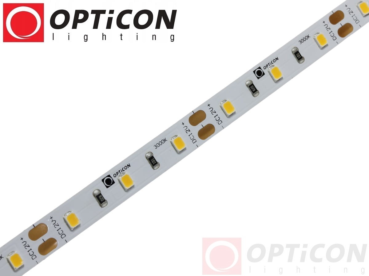 Taśma LED 12V 300 SMD 2835 8mm IP20 4,8W/m Biały Ciepły 3000K OPTICON PREMIUM