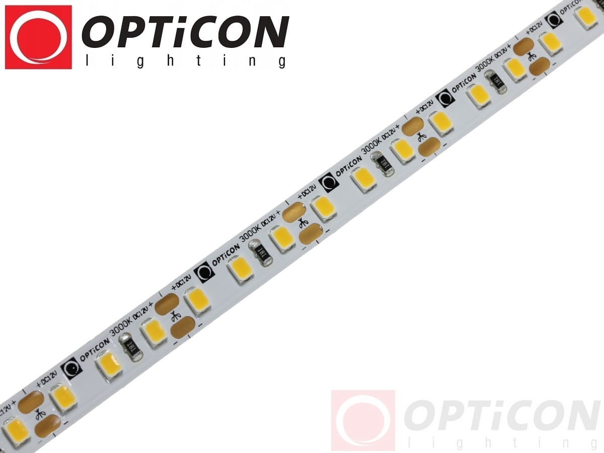 Taśma LED 12V 600 SMD 2835 8mm IP20 9,6W/m Biały Ciepły 3000K OPTICON PREMIUM