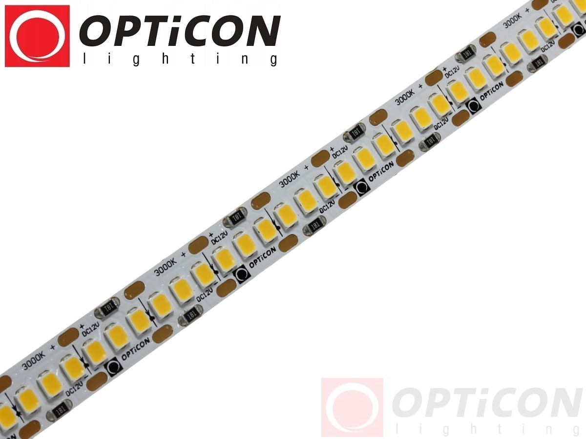 Taśma LED 12V 1200 SMD 2835 10mm IP20 19,2W/m Biały Ciepły 3000K OPTICON PREMIUM
