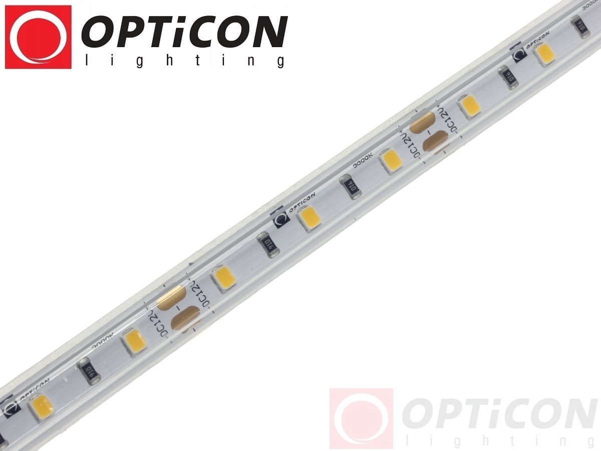 Taśma LED 12V 300 SMD 2835 10mm IP68 4,8W/m Biały Ciepły 3000K OPTICON PREMIUM