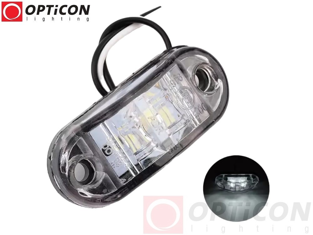 Lampka Obrysowa LED 12V DC 2x SMD5630 IP65 0,5W Biały Zimny 6000K OPTICON