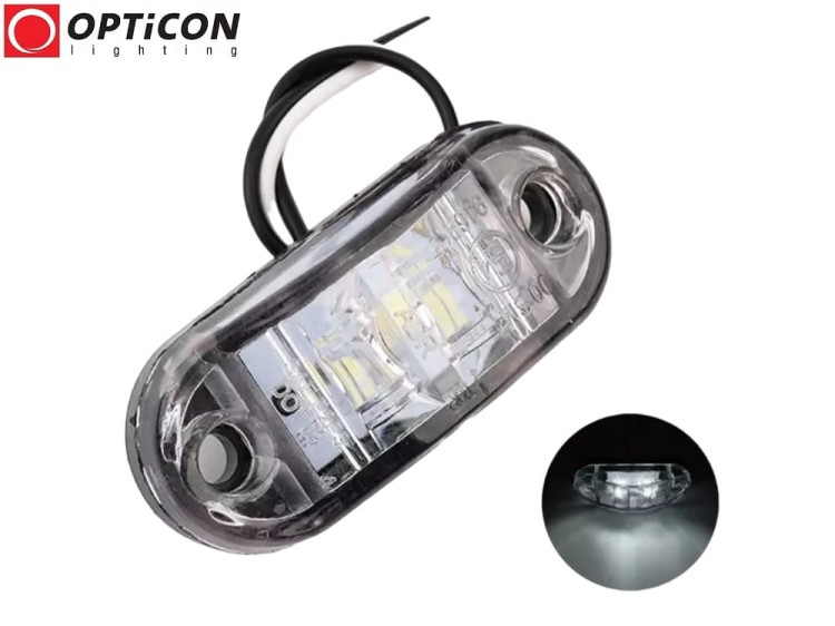 Lampka Obrysowa LED 12V DC 2x SMD5630 IP65 0,5W Biały Zimny 6000K OPTICON