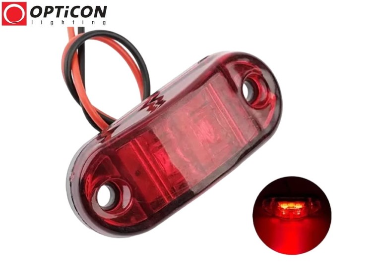 Lampka Obrysowa LED 12V DC 2x SMD5630 IP65 0,5W Czerwony OPTICON