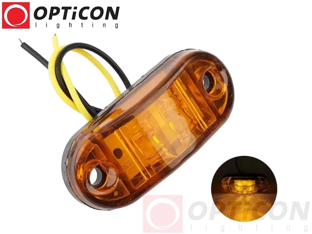 Lampka Obrysowa LED 12V DC 2x SMD5630 IP65 0,5W Pomarańczowy OPTICON