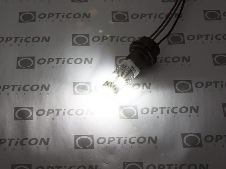 Żarówka Led W21/5W T20 7443 12x SMD 3020 12V Biały Zimny 6000K CANBUS OPTICON PREMIUM