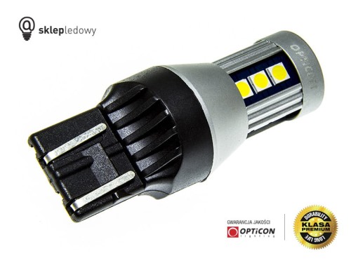 Żarówka Led W21W T20 7440 15x SMD 3030 12V Biały Zimny CANBUS OPTICON PREMIUM