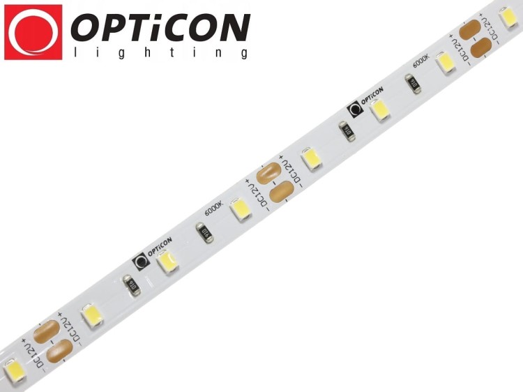 Taśma LED 12V 300 SMD 2835 8mm IP20 4,8W/m Biały Zimny 6000K OPTICON PREMIUM
