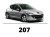 Peugeot 207 5d - Zestaw oświetlenie kabiny LED Standard 4000K - 5 żarówek