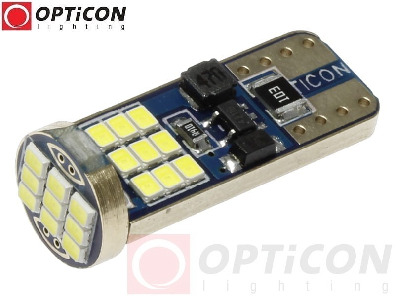 Żarówka Led W5W T10 12V 27x SMD 2016 Biały Zimny 6000K OPTICON PREMIUM