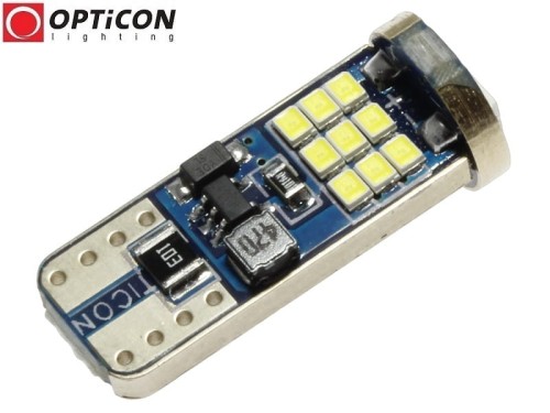 Żarówka Led W5W T10 12V 27x SMD 2016 Biały Zimny 6000K OPTICON PREMIUM