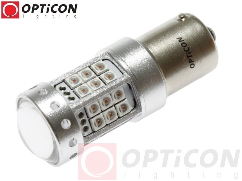 Żarówka Led P21W Ba15s 42x SMD3030 12V Pomarańczowy OPTICON PREMIUM