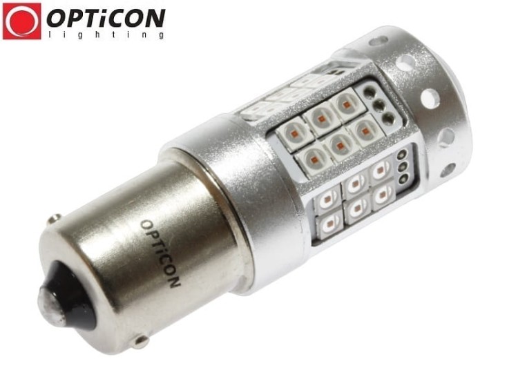 Żarówka Led P21W Ba15s 42x SMD3030 12V Pomarańczowy OPTICON PREMIUM