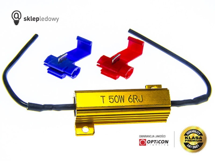 Rezystor - 50W / 6ohm dla Żarówek Led - Szybki zestaw