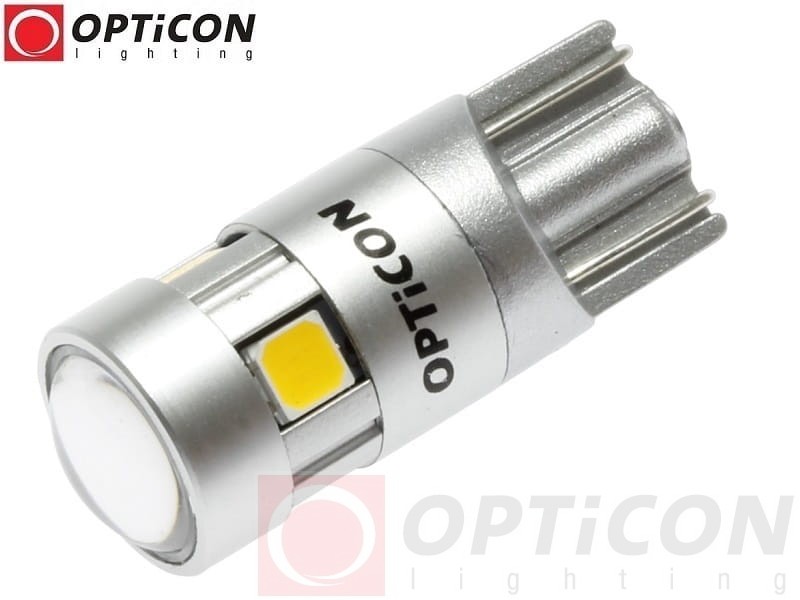 Żarówka Led W5W T10 12V DC 5x SMD 3030 Biały Ciepły 3000K OPTICON PREMIUM