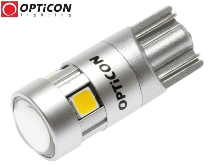 Żarówka Led W5W T10 12V DC 5x SMD 3030 Biały Ciepły 3000K OPTICON PREMIUM