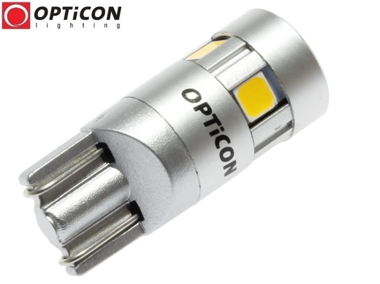 Żarówka Led W5W T10 12V DC 5x SMD 3030 Biały Ciepły 3000K OPTICON PREMIUM