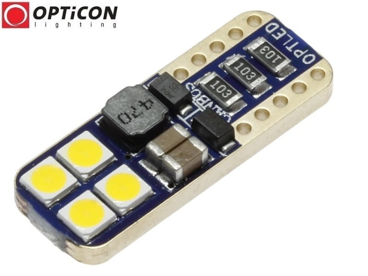 Żarówka Led W5W T10 12V DC 8x SMD 3030 Biały Neutralny 4500K OPTICON PREMIUM