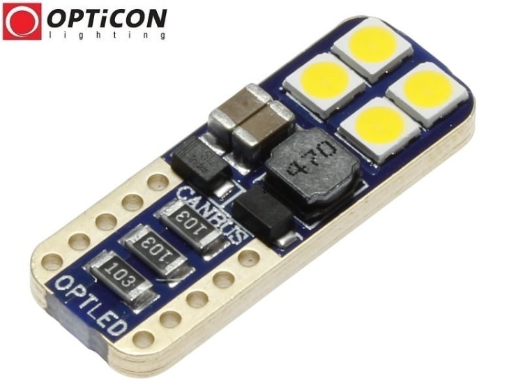 Żarówka Led W5W T10 12V DC 8x SMD 3030 Biały Neutralny 4500K OPTICON PREMIUM