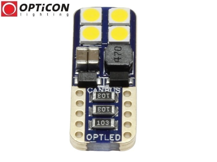 Żarówka Led W5W T10 12V DC 8x SMD 3030 Biały Neutralny 4500K OPTICON PREMIUM